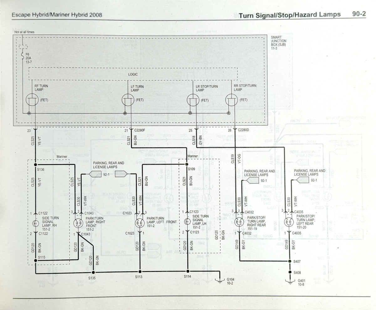 NEW NOS Ford factory service manual:2008 Escape/Mariner Hybrid Wiring