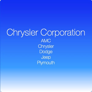 Auto parts from Chrysler Corporation for AMC American Motors Chrysler Dodge Jeep and Plymouth