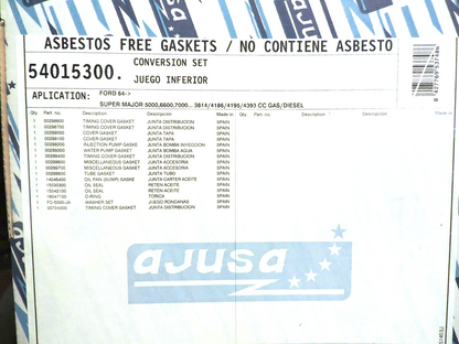 Ajusa crankcase gasket set compatible with 1973-93 Ford Tractors 5000 6000 7000 Series