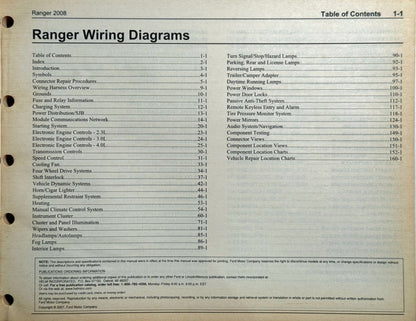 NEW NOS Ford factory service manual:2008 Ranger Wiring Diagrams