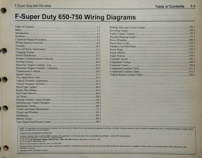 NEW NOS Ford factory service manual:2008 F-650/750 Wiring Diagrams