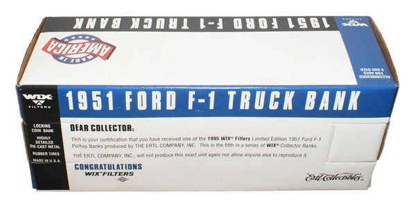 New collectible 1951 Ford F1 coin bank model truck from ERTL