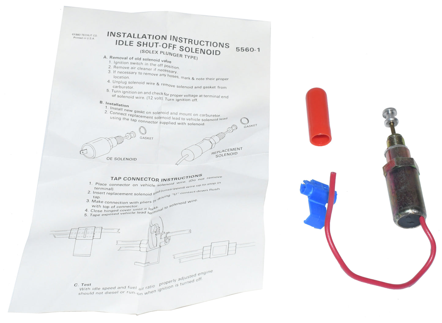 New idle solenoid for 1967-1979 VW Volkswagen w/1.6L or 1.7L engine 056-129-142