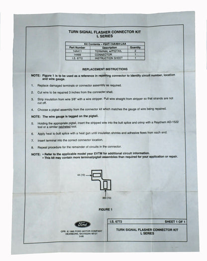 New turn signal connector repair kit for Ford L series trucks F5HZ-14A464-LA