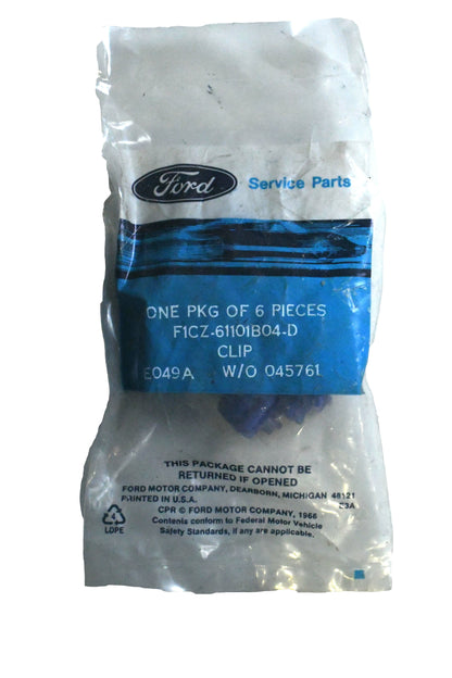 New molding / trim fastener set of 6 genuine Ford service part F1CZ-61101B04-D