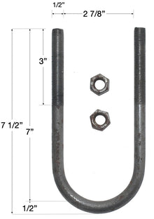 New pair of 7" x 2 7/8" U-Bolts axle bolts