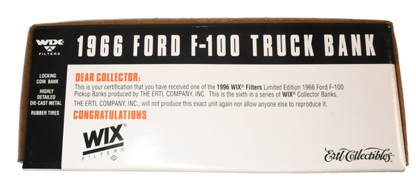 New collectible 1966 Ford F100 coin bank model truck from ERTL